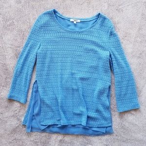 Scoop Neck Side-Slit Sweater